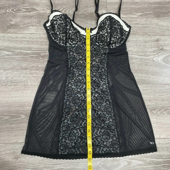 Victoria’s Secret Slip Dress Lingerie Sheer Lace Lined Demi Bra Bustier 36D - Picture 11 of 16